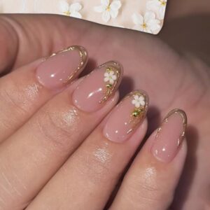 Glam French Floral Press-On Nails