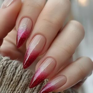 Stunning Red & Silver Glitter Ombré