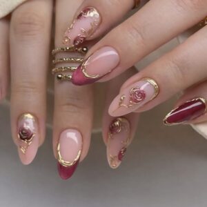 Velvet Rose & Gold Embossed Elegance