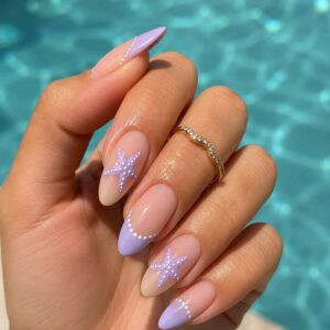 Lavender Starfish Stiletto Manicure